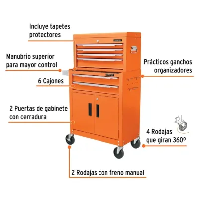 Gabinete Caja De Herramientas 2 En 1 120kg 110x62cm Truper