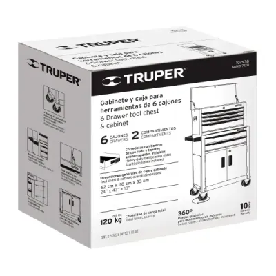 Gabinete Caja De Herramientas 2 En 1 120kg 110x62cm Truper