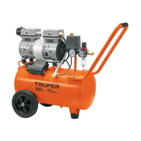 Compresor De Aire 2hp 25l Truper Silencioso Libre De Aceite (COMP-25Q - 102958)