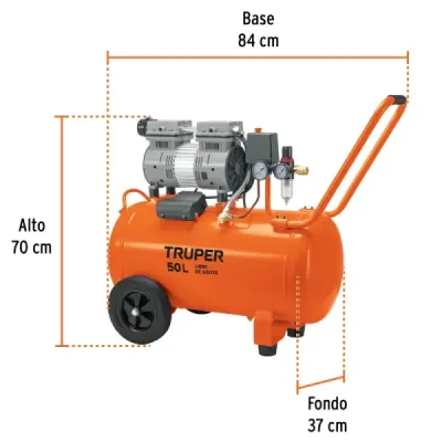 Compresor De Aire 2hp 50l Truper Silencioso Libre De Aceite