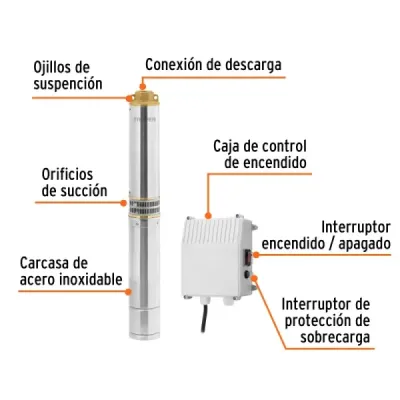 Bomba Bala Sumergible 1hp 220v Truper 180l/min Altura 40m