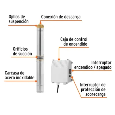 Bomba Bala Sumergible 1.5hp 220v Truper 180l/min Altura 60m