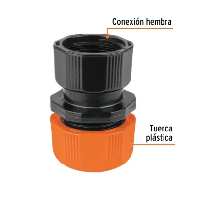 Conector Plástico Hembra Manguera 1/2' Abs Truper Ajustable