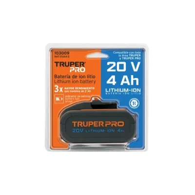 Batería Herramientas Inalámbricas 20v 4ah Truper Pro