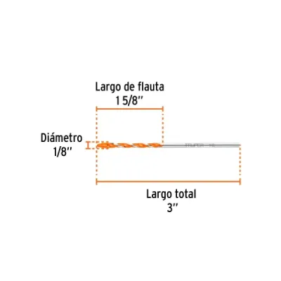 Broca Multimaterial Multiusos 1/8'x3' Truper Multiángulo