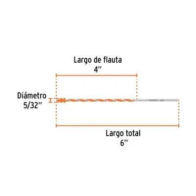 Broca Multimaterial Multiusos 5/32'x6' Truper Multiángulo