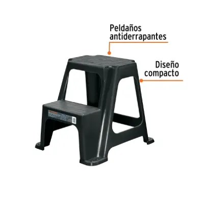 Silla Butaco 2 Peldaños 34x36x36cm Truper Capacidad 136 Kg
