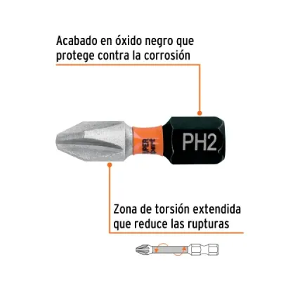 Set 5 Puntas Cruz Estrella Philips Ph2 X 1' Truper Expert