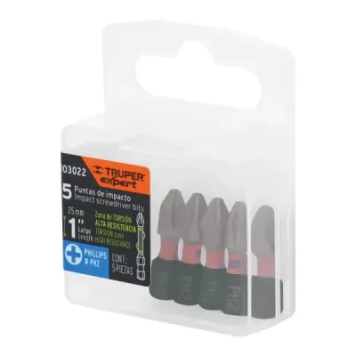 Set 5 Puntas Cruz Estrella Philips Ph2 X 1' Truper Expert