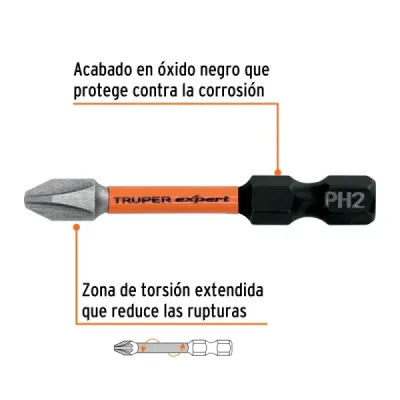 Set 15 Puntas Cruz Estrella Philips Ph2 X 2' Truper Expert
