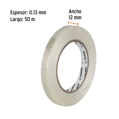 Cinta Embalaje Filamento 50mx12mm Truper 30kgf Reforzada