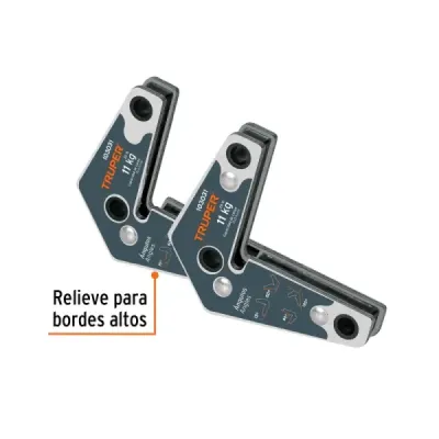 Juego 2 Escuadras Magnéticas Esquineras 2.3/4' 11kg Truper