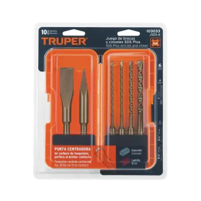 Juego 6 Brocas Sds Plus Cincel 5/32' A 3/8' Pared Truper