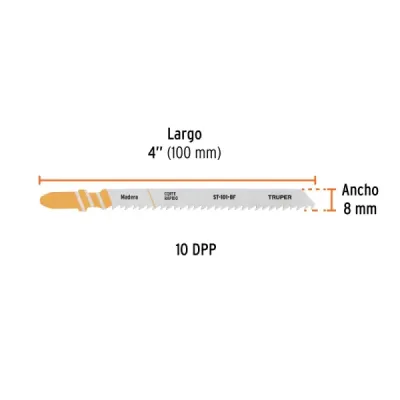 Set 5 Seguetas Caladora 4' Madera 3-30 Mm Truper 10 Dpp T