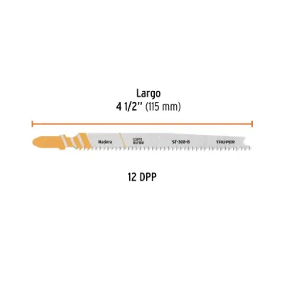 Set 5 Seguetas Caladora 4.1/2' Madera 5-50 Mm Truper 12 Dpp