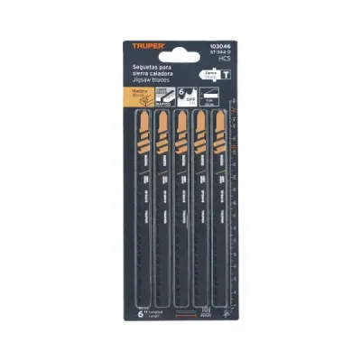 Set 5 Seguetas Caladora 3.1/4' Madera 2-15 Mm Truper 18 Dpp