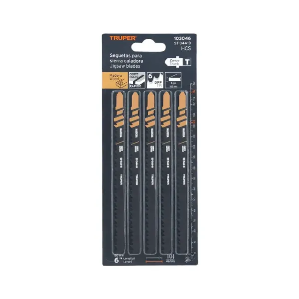 Set 5 Seguetas Caladora 3.1/4' Madera 2-15 Mm Truper 18 Dpp (ST-344-D - 103046)