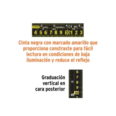 Flexómetro Contra Impacto 10m Truper Cinta Negra 32mm Imán