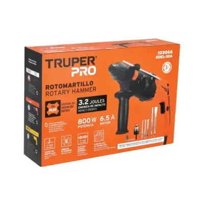 Taladro Percutor Sds Plus 3.2j Truper Pro Set Herramientas