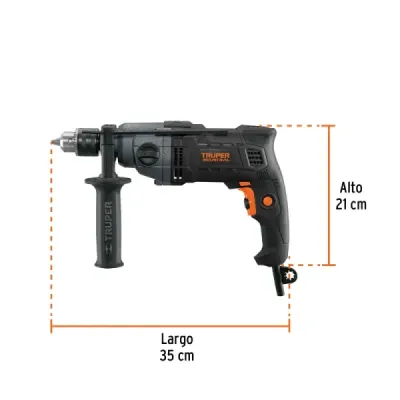 Taladro 1/2' 800w Truper Industrial 0-3200 Rpm Mango Grip