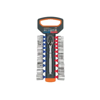 Juego 21 Copas Mixtas Ratchet 3/8' Truper Moleteado Estuche