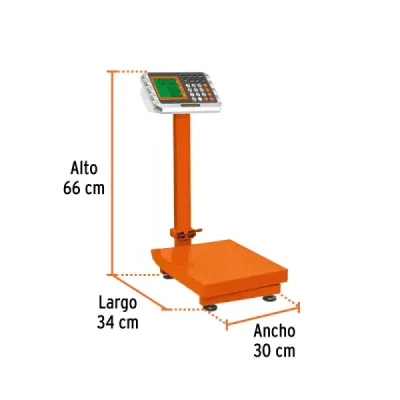 Báscula Plataforma Plegable 80 Kg 30x34x66 Cm Lcd Truper
