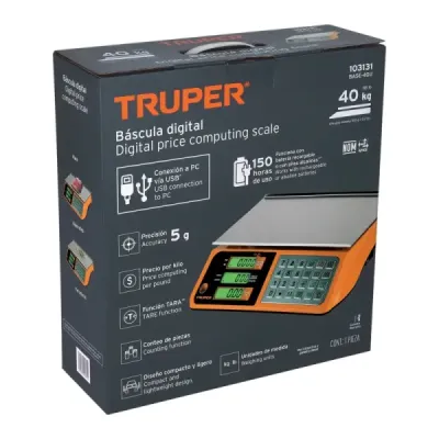 Báscula Electrónica Multifuncional Portable 40 Kg Lcd Truper