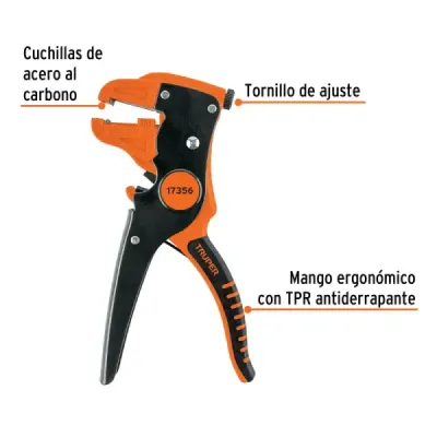 Alicate Pelacable Automático 7" Pretul Cable 24-10 Awg Truper