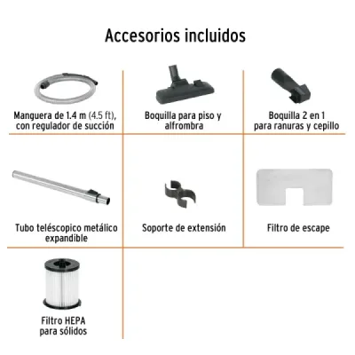 Aspiradora Eléctrica Canister 1.6hp 2l Truper Filtro Hepa