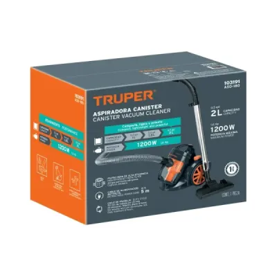 Aspiradora Eléctrica Canister 1.6hp 2l Truper Filtro Hepa