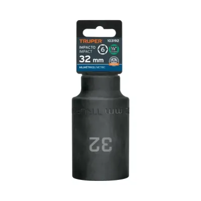 Copa Dado Impacto Largo 32mm 6 Puntas Truper Cuadrante 1/2'