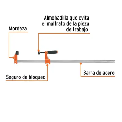 Prensa Ajuste Rápido Tipo F 24' Largo 27' Truper 270 Kg