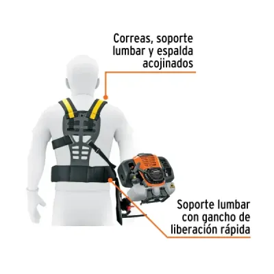 Guadaña Multifuncional 45cc 2hp Truper Motosierra Cortasetos