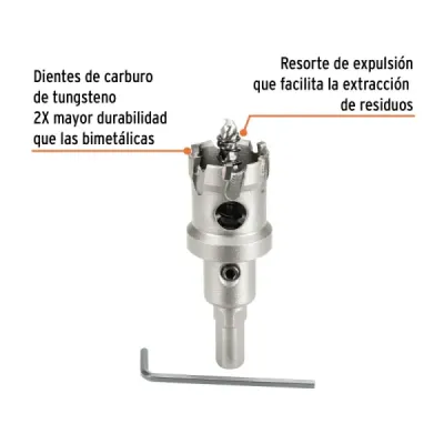 Sierra Copa Tungsteno 1.1/8' Metal Truper Resorte Expulsión