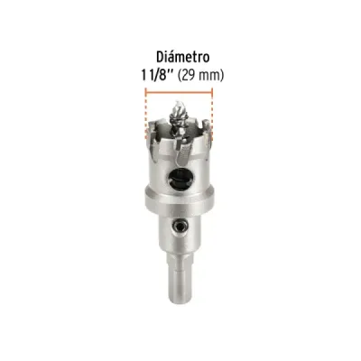 Sierra Copa Tungsteno 1.1/8' Metal Truper Resorte Expulsión