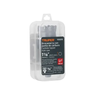 Sierra Copa Tungsteno 1.1/8' Metal Truper Resorte Expulsión