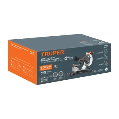 Sierra Inglete Telescópica 2000w 12' Truper Con Guía Laser