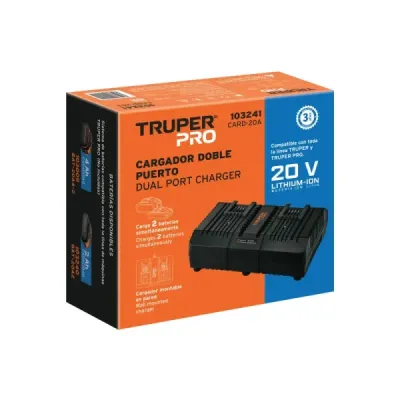 Cargador Dual Batería Herramientas Inalámbricas Truper Pro