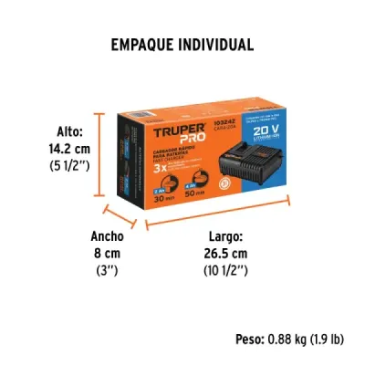 Cargador Rápido Batería Herramientas Inalámbricas Truper Pro