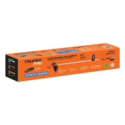 Guadaña Inalámbrica 13' 40v 2mm Truper Pro 2 Baterías