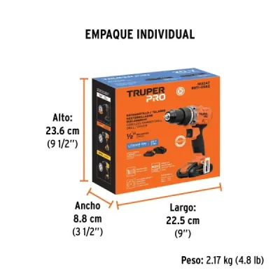 Taladro Percutor Inalámbrico 1/2' 20 V Truper 1 Batería