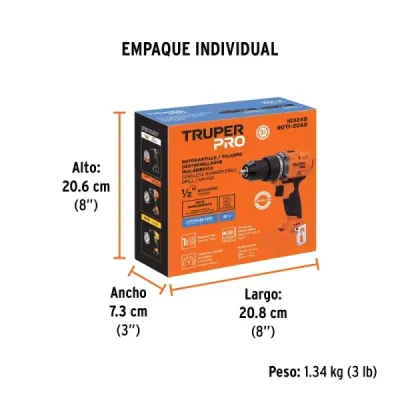 Taladro Percutor Inalámbrico 1/2' 20 V Truper Sin Batería