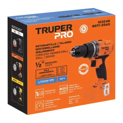 Taladro Percutor Inalámbrico 1/2' 20 V Truper Sin Batería