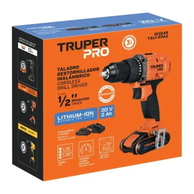 Taladro Inalámbrico 1/2' 20v Truper Pro 1 Batería