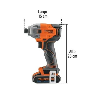 Atornillador Impacto Inalámbrico 20v Truper Pro 1 Batería