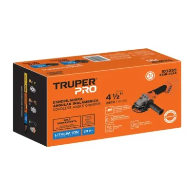 Pulidora Angular Inalámbrica 4.1/2' 20v Truper Pro