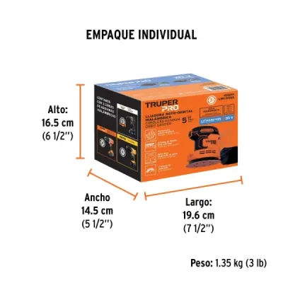 Lijadora Roto-orbital Inalámbrica 5' 20v Truper Pro