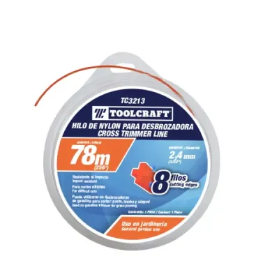 Hilo Para Guadañadora 2.4 Mm En Nylon Toolcraft Largo 78 M