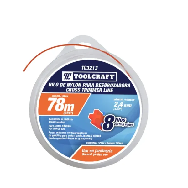 Hilo Para Guadañadora 2.4 Mm En Nylon Toolcraft Largo 78 M (TC3213)