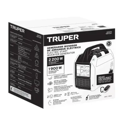 Generador Inversor 2200 W Truper Silencioso Control Remoto